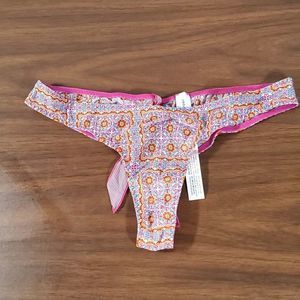 NEW Intimissimi Silk Blend Keyhole with Ribbon Tie Thong Panties Panty Underwear